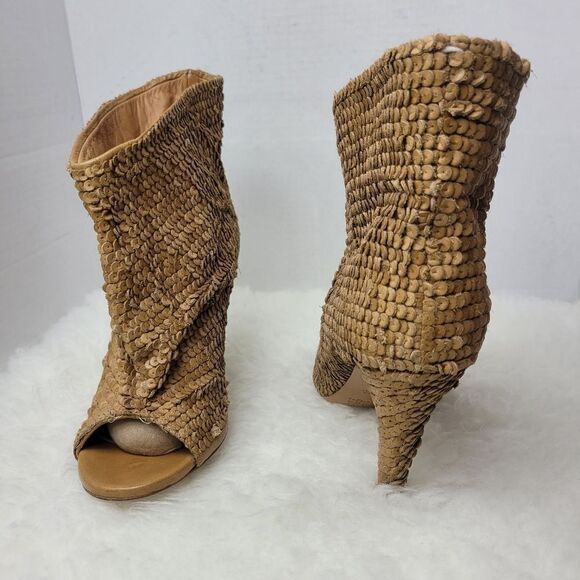 Maison Martin Margiala Womens Bootie Size 9.5 Unfitted Brown Leather Open Toe - Picture 6 of 10